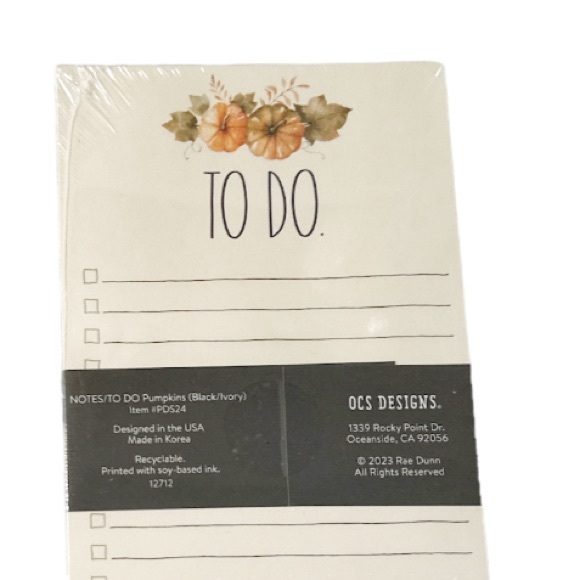 NEW Rae Dunn 🍁NOTES/TO DO🍁 Notepad Set/2 - Picture 3 of 5